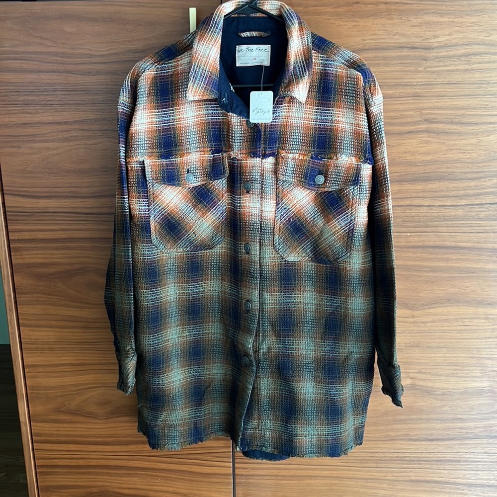 Free People anneli plaid shirt jacket shacket NWT - Picture 10 of 11